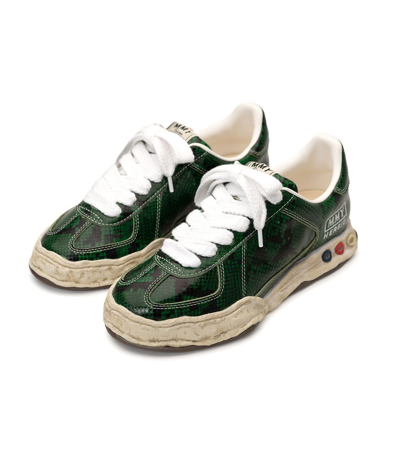 "HERBIE" OG Sole Python Printed Leather Low-top Sneaker 28