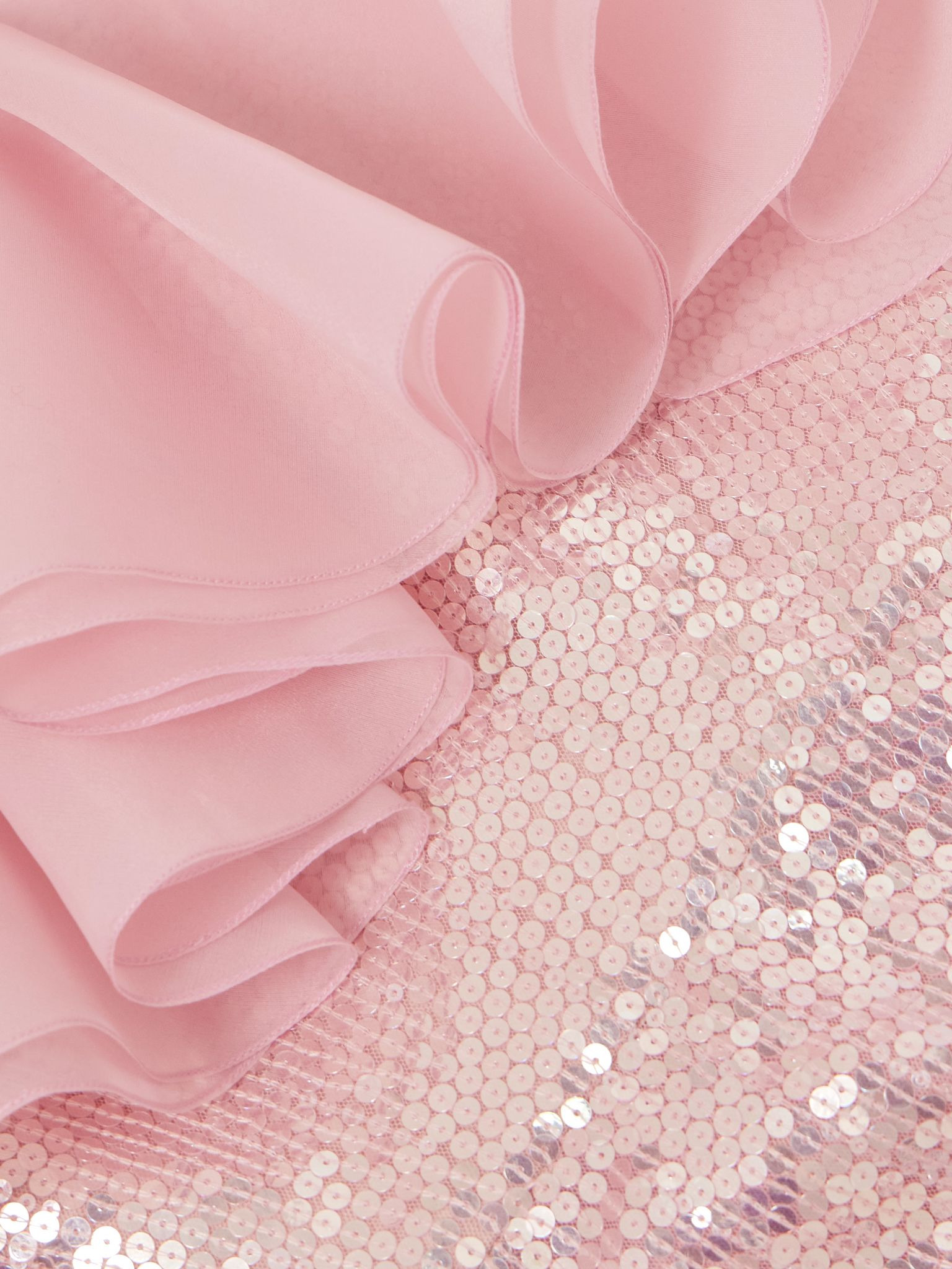 Galactic strapless chiffon-trimmed sequined satin gown Pink - 4