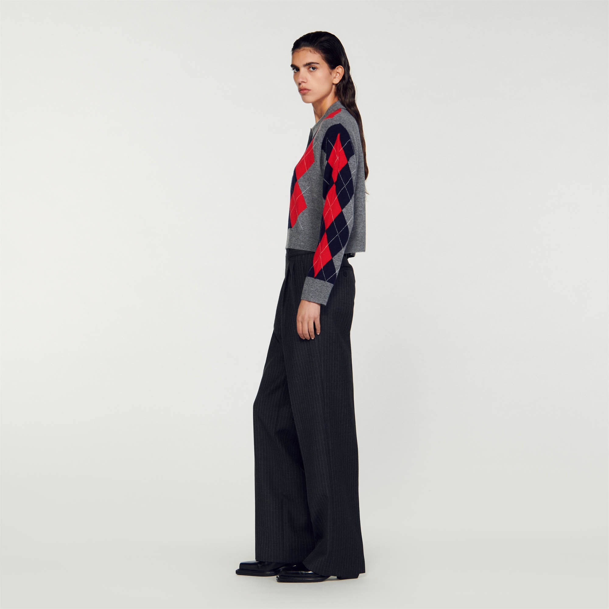 DIAMOND POLO NECK SWEATER - 7