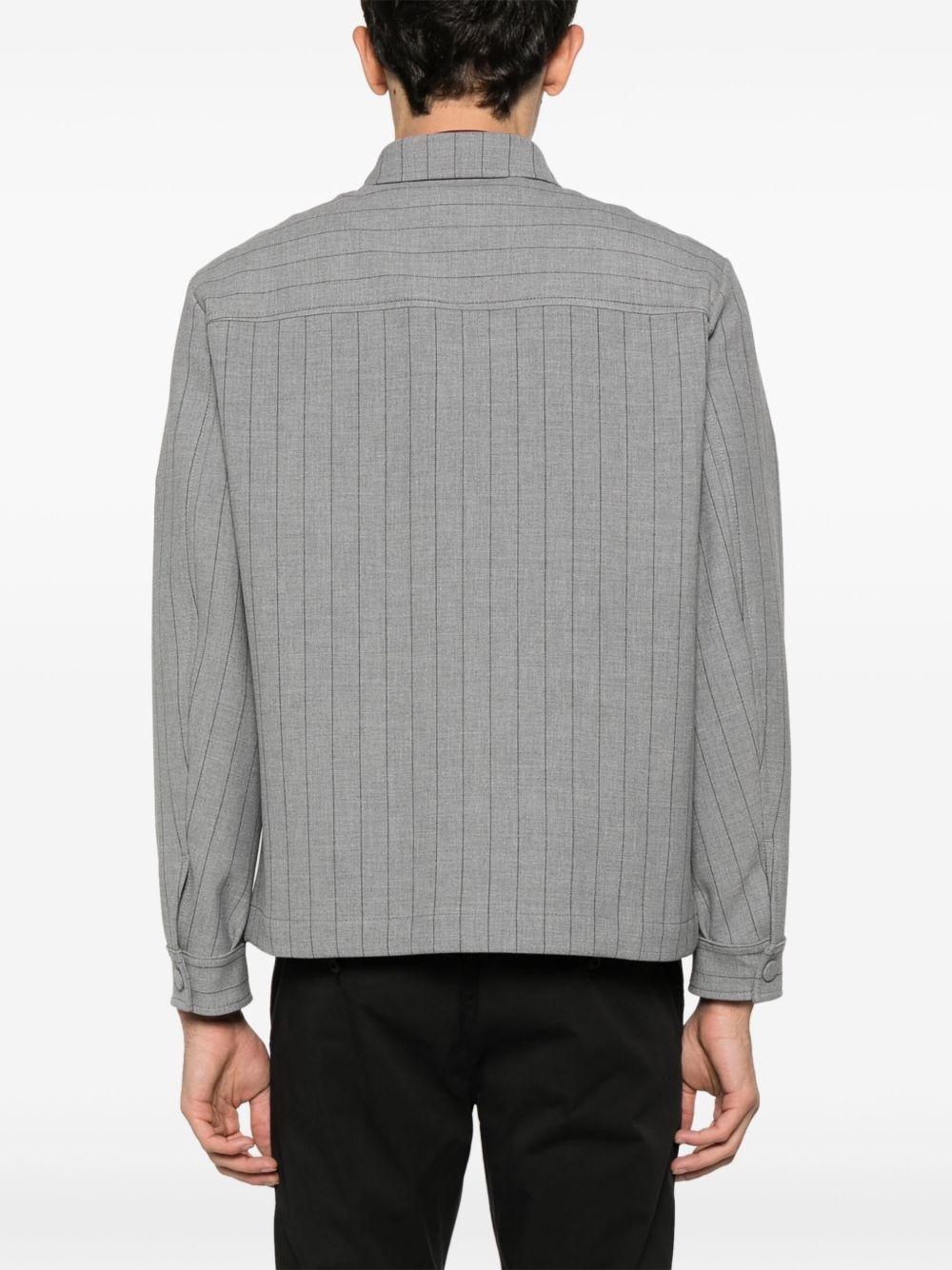 striped shirt jacket - 4