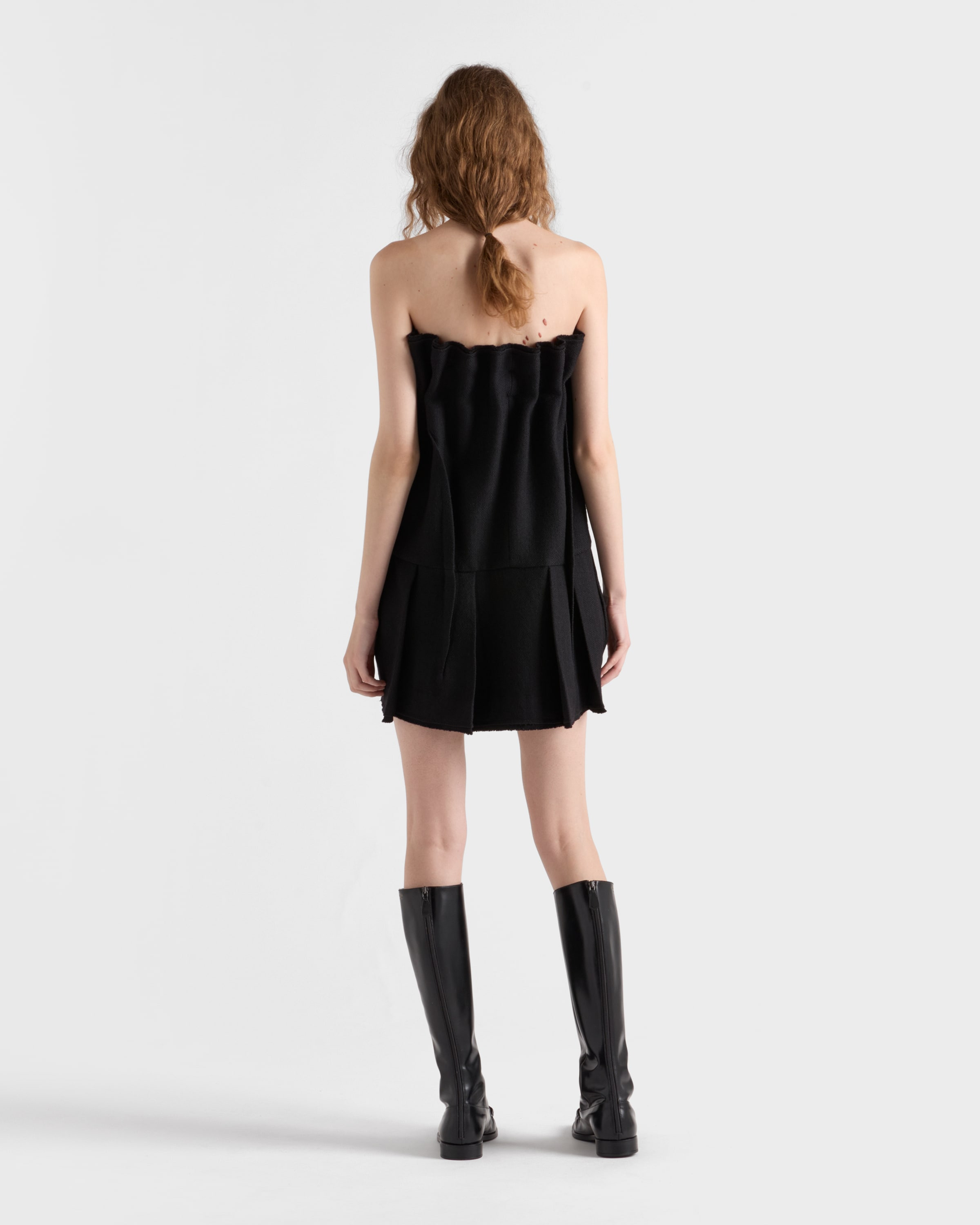 Short chevron wool dress - 5