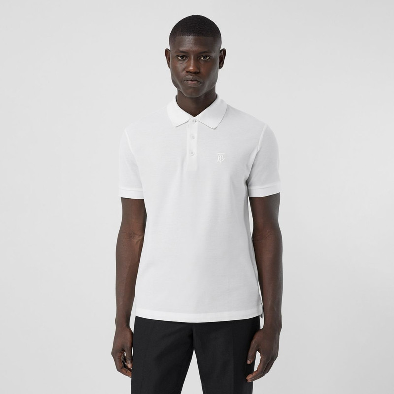 Burberry Monogram Motif Cotton Piqué Polo Shirt outlook