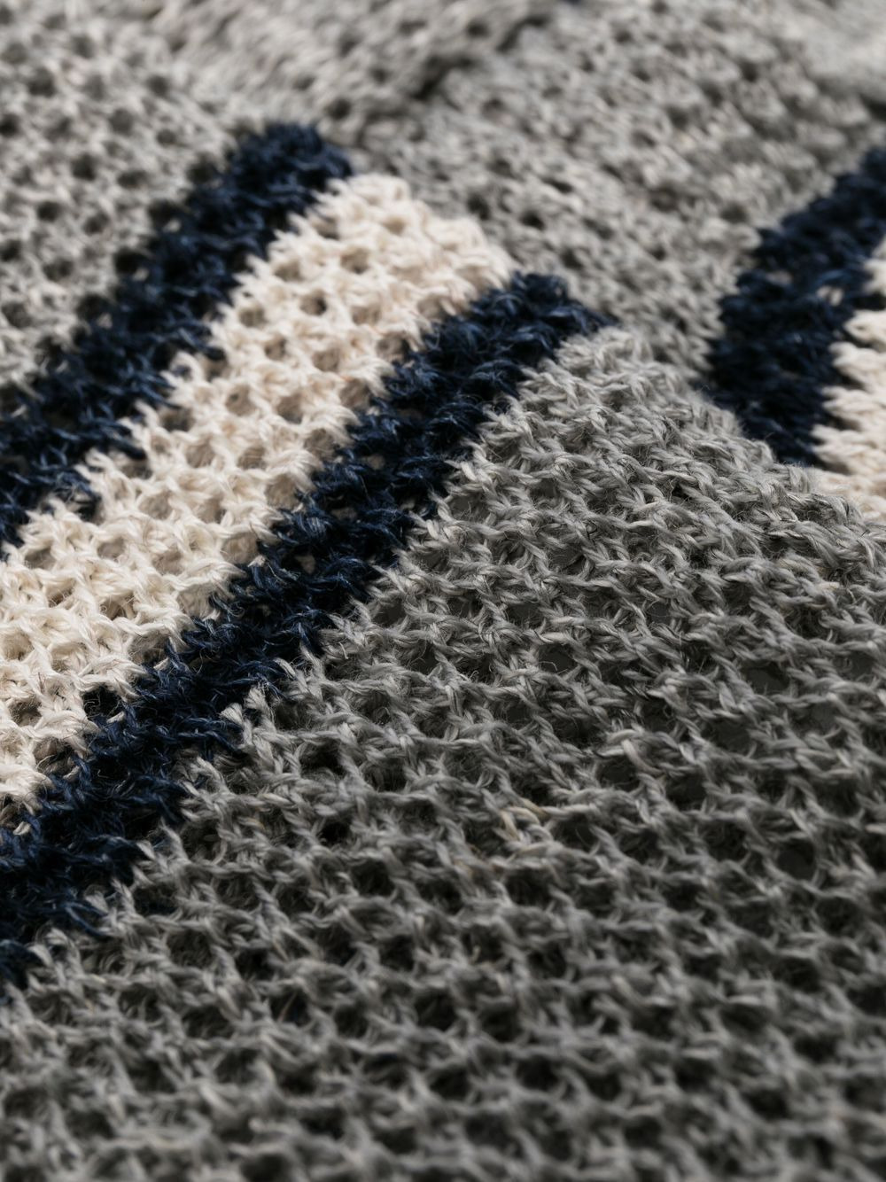 cotton-linen stripe knit tie - 2