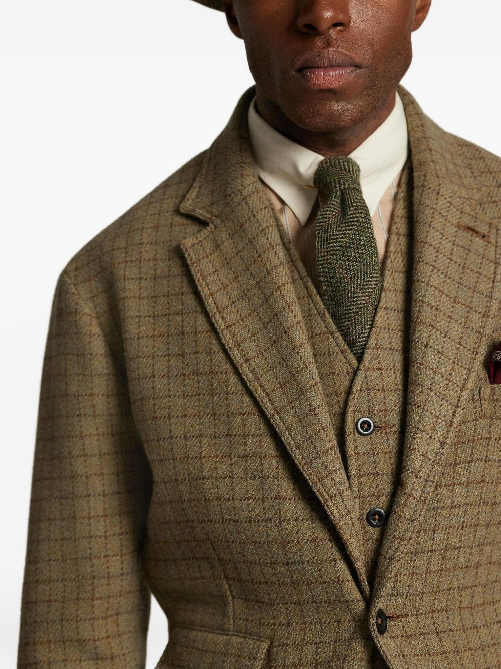 checked wool blazer - 5