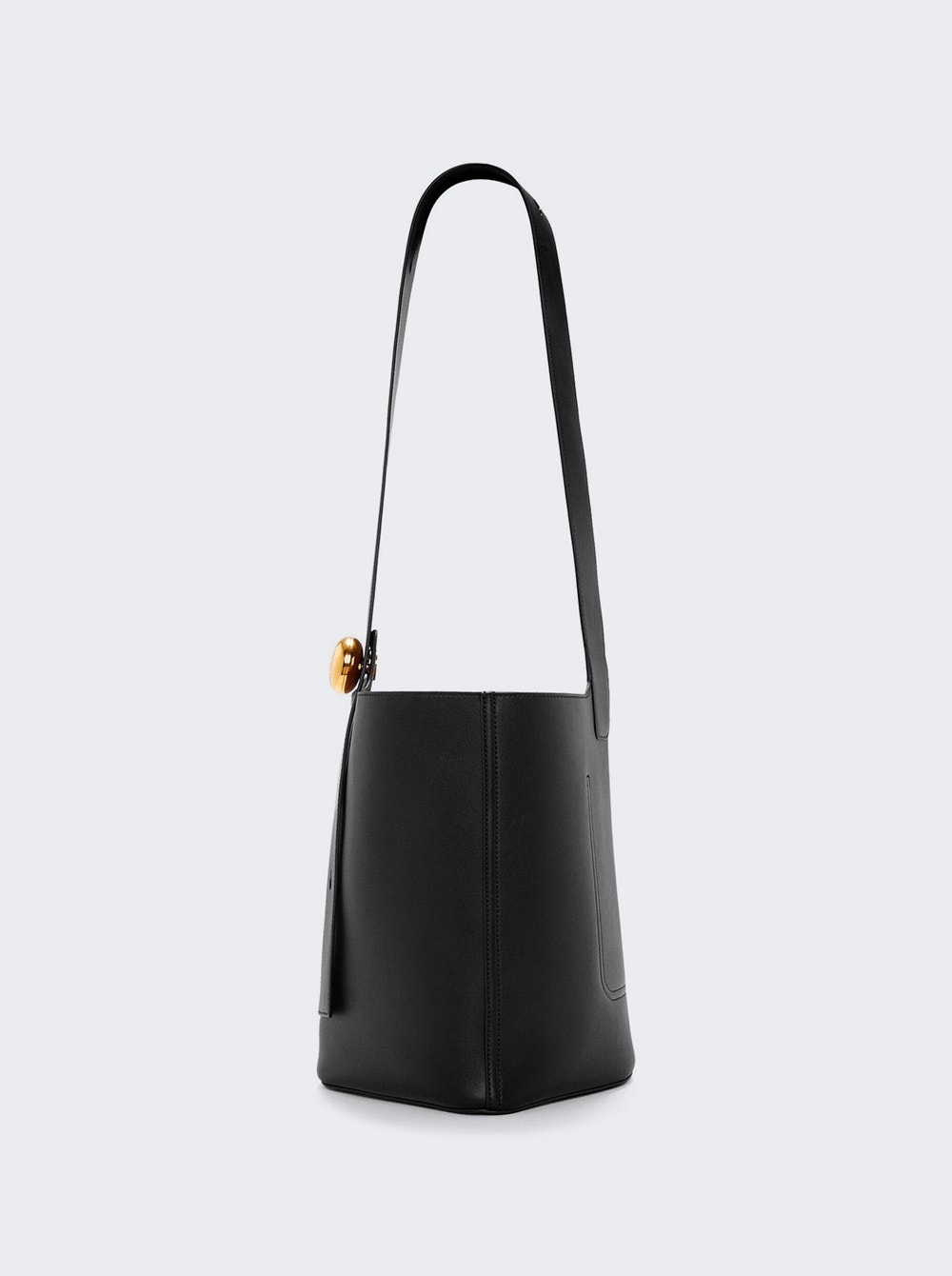 Medium Pebble Bucket Bag Black - 5