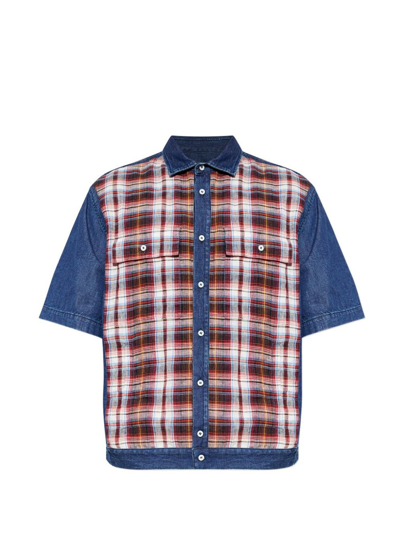 checked denim shirt 1