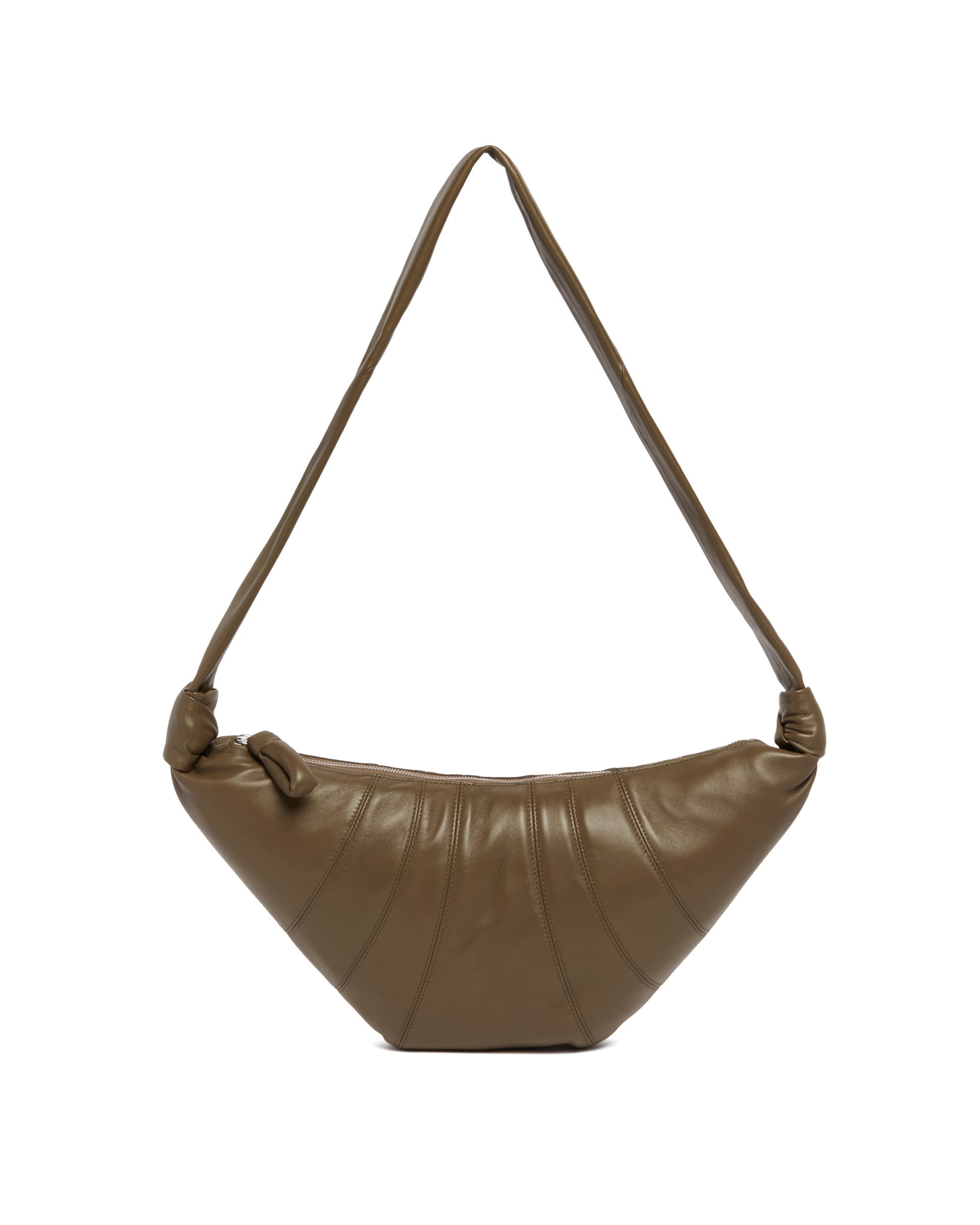 Brown Medium Leather Croissant Bag - 2