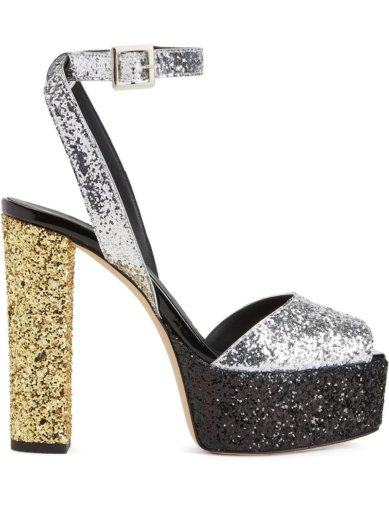 Betty 140mm glitter-embellished sandals 1