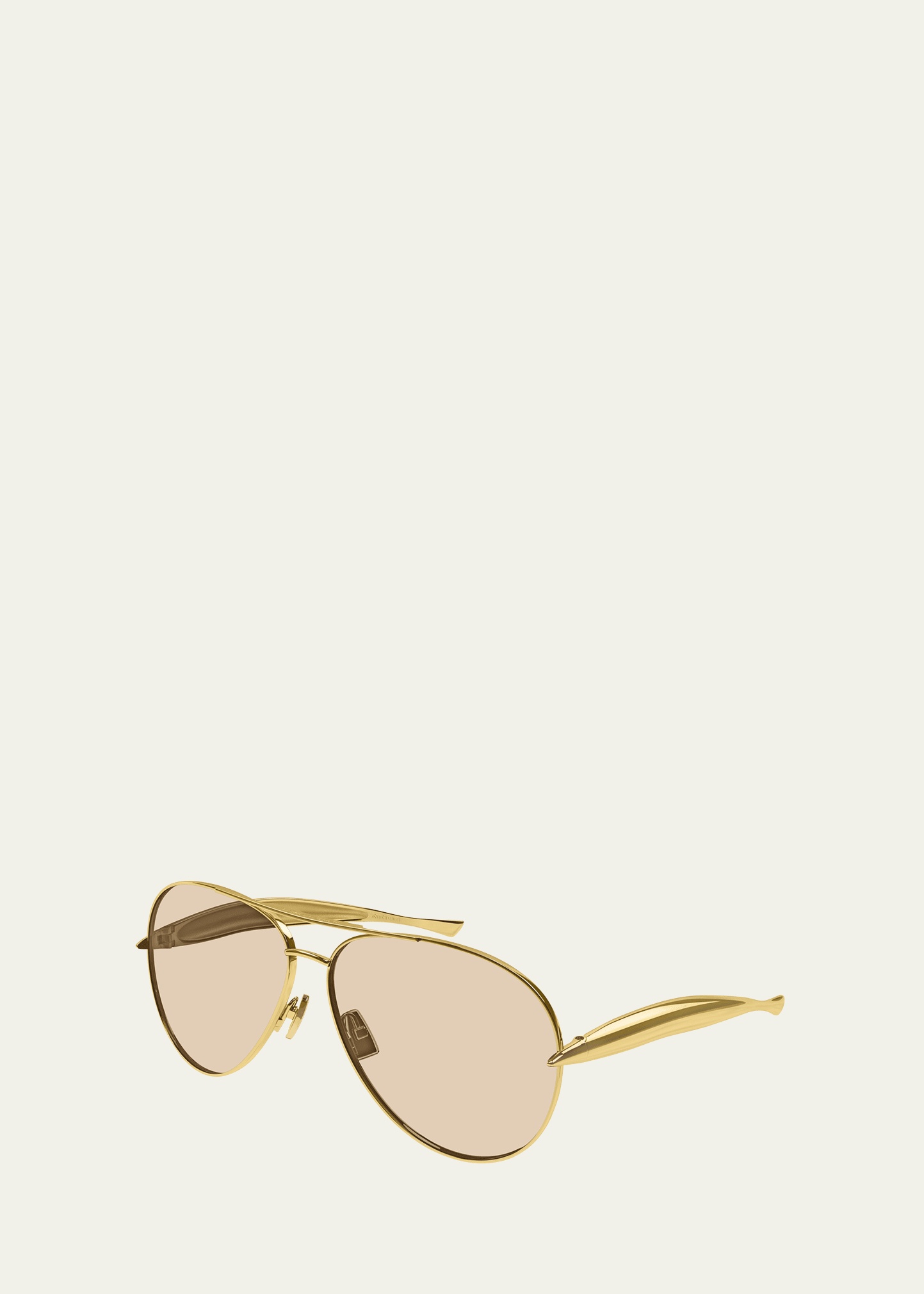 Curved Metal Aviator Sunglasses - 2