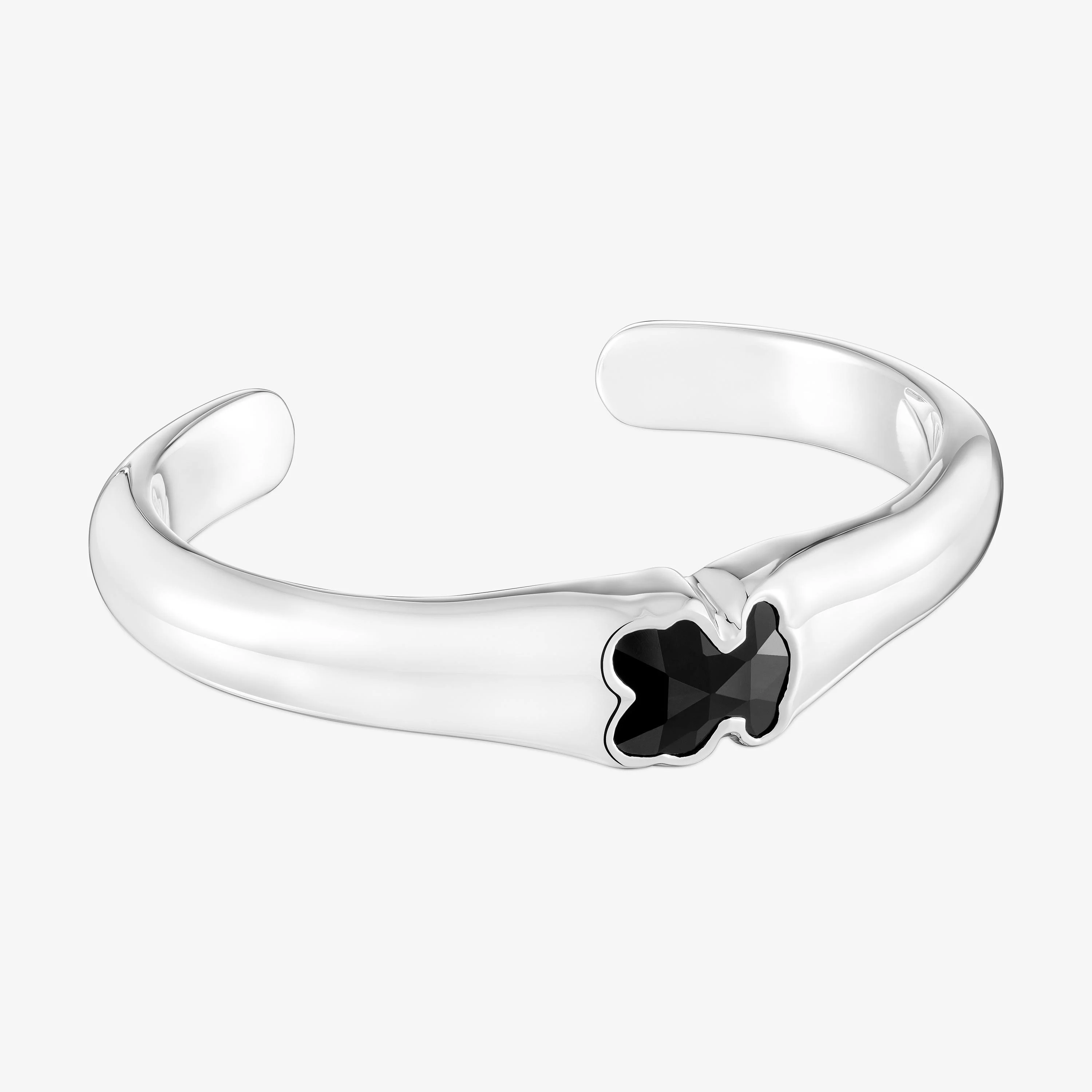 Silver Bangle with 16mm bear motif in onyx TOUS Icon Color - 1