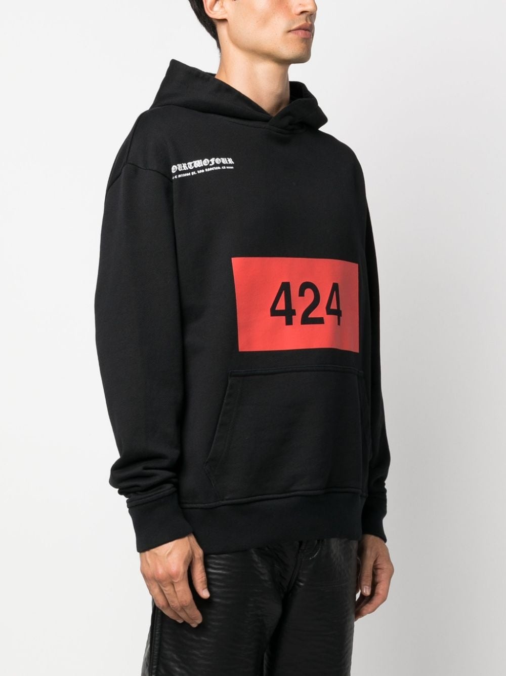 logo-print cotton hoodie - 3