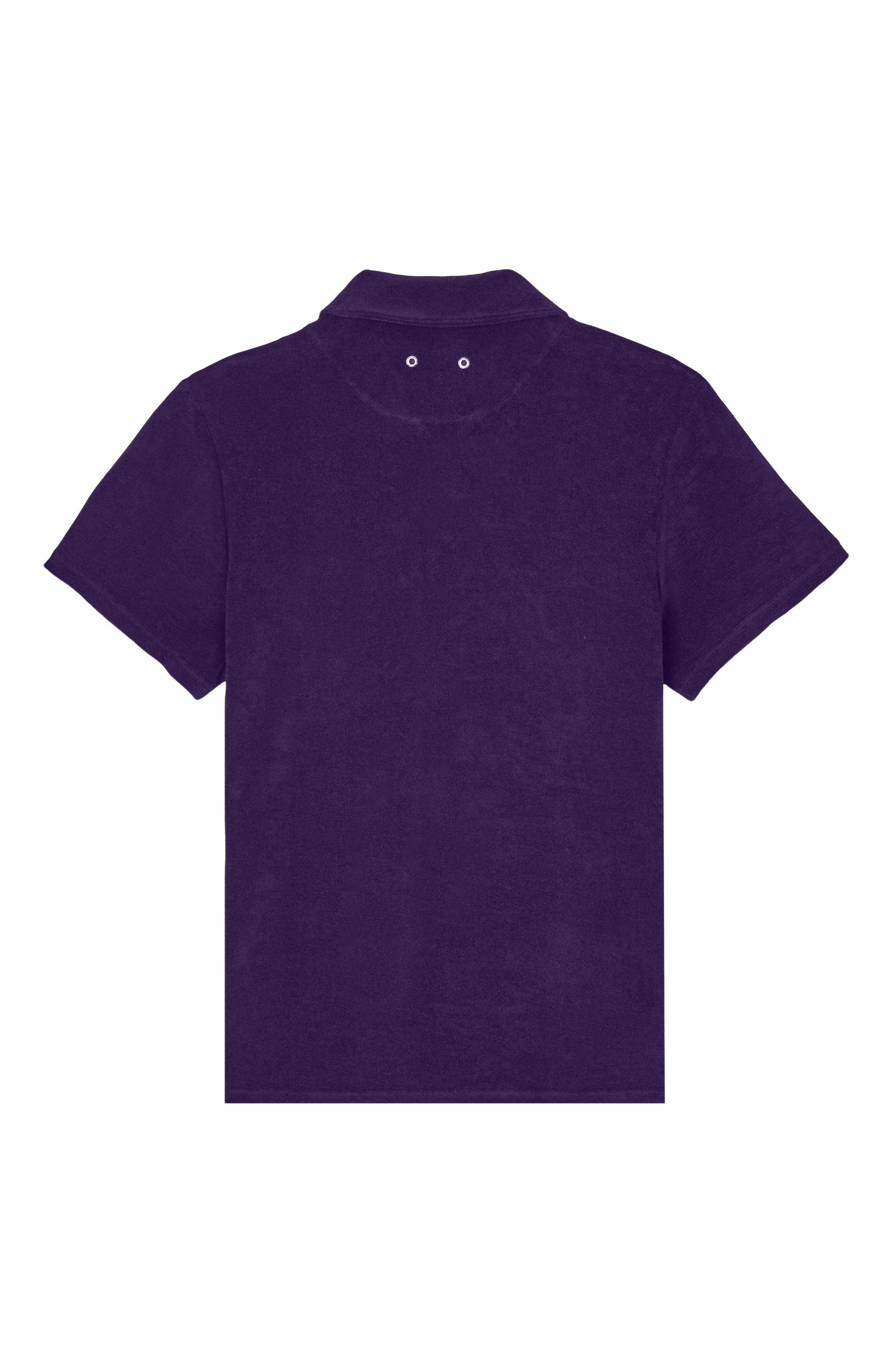 Vilebrequin Men's Solid Organic Terry Short Sleeve Shirt in Minuit at Nordstrom - 2