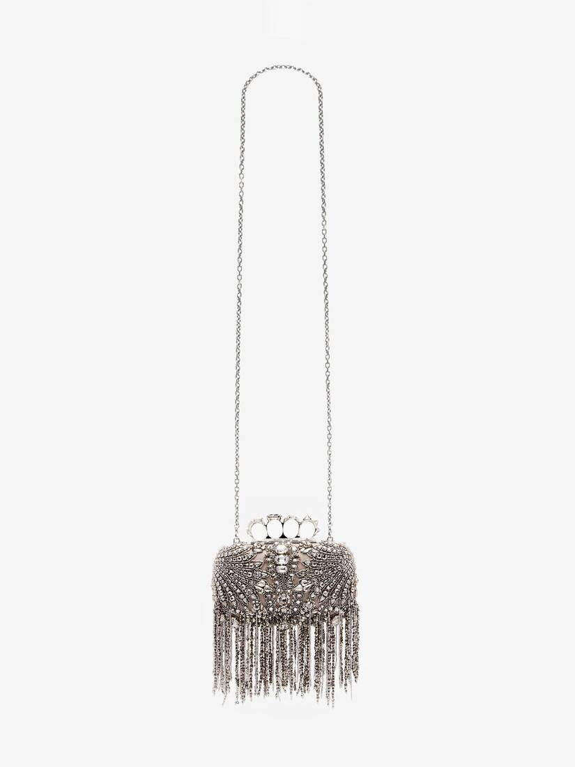 Women's Exploded Victorian Jewel Knuckle Clutch in Silver - 7