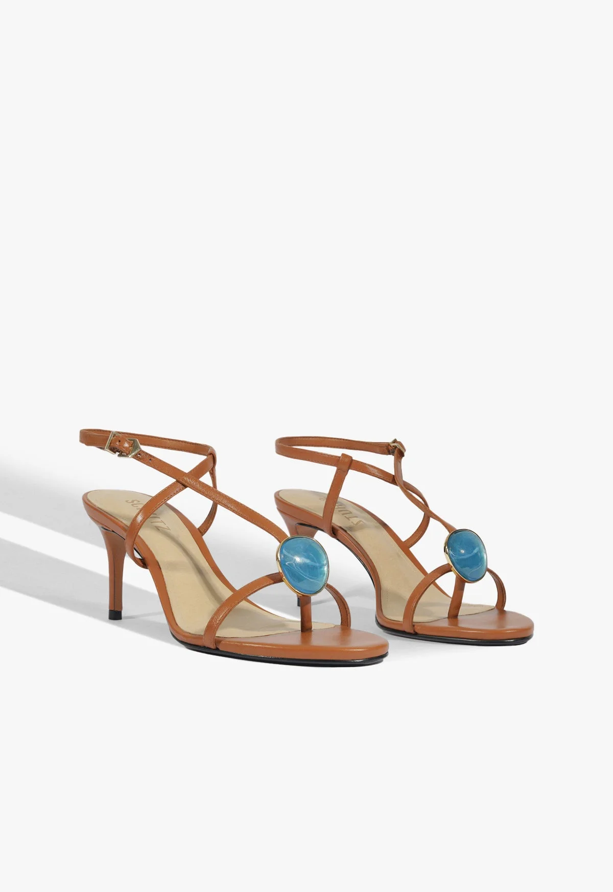 Azure Mid Embellished Leather Sandal - 1