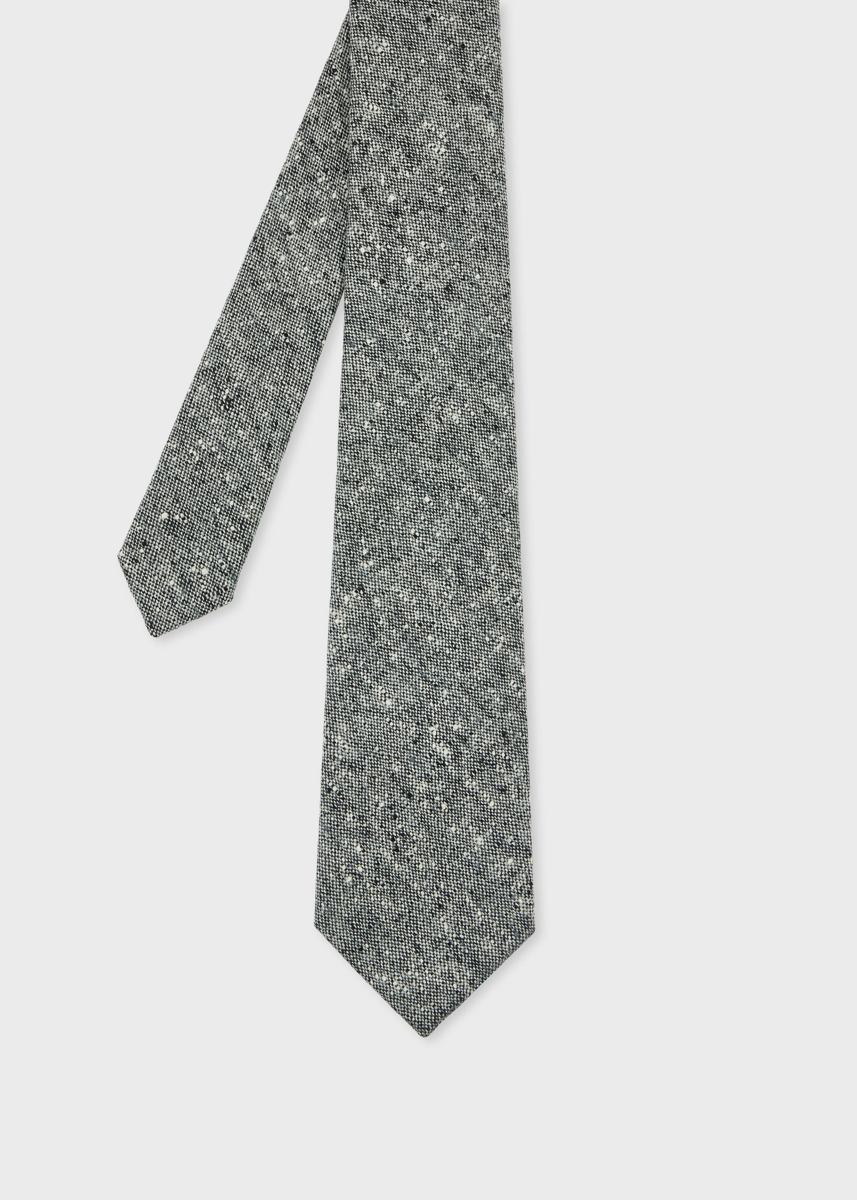Grey Wool Donegal Tie - 1