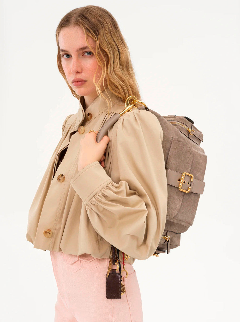 Chloé Women 'Camera Bag' Grey Handbag With Adjustable And Removable Shoulder Strap In Suede Woman - 6