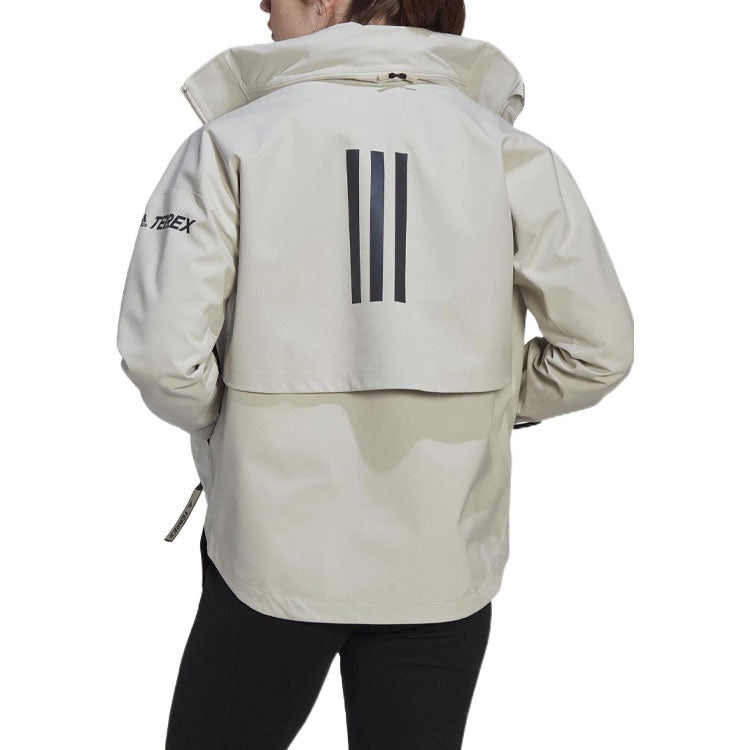 (WMNS) adidas Terrex CT Myshelter RAIN.RDY Jackets 'Beige' HG6024 - 3