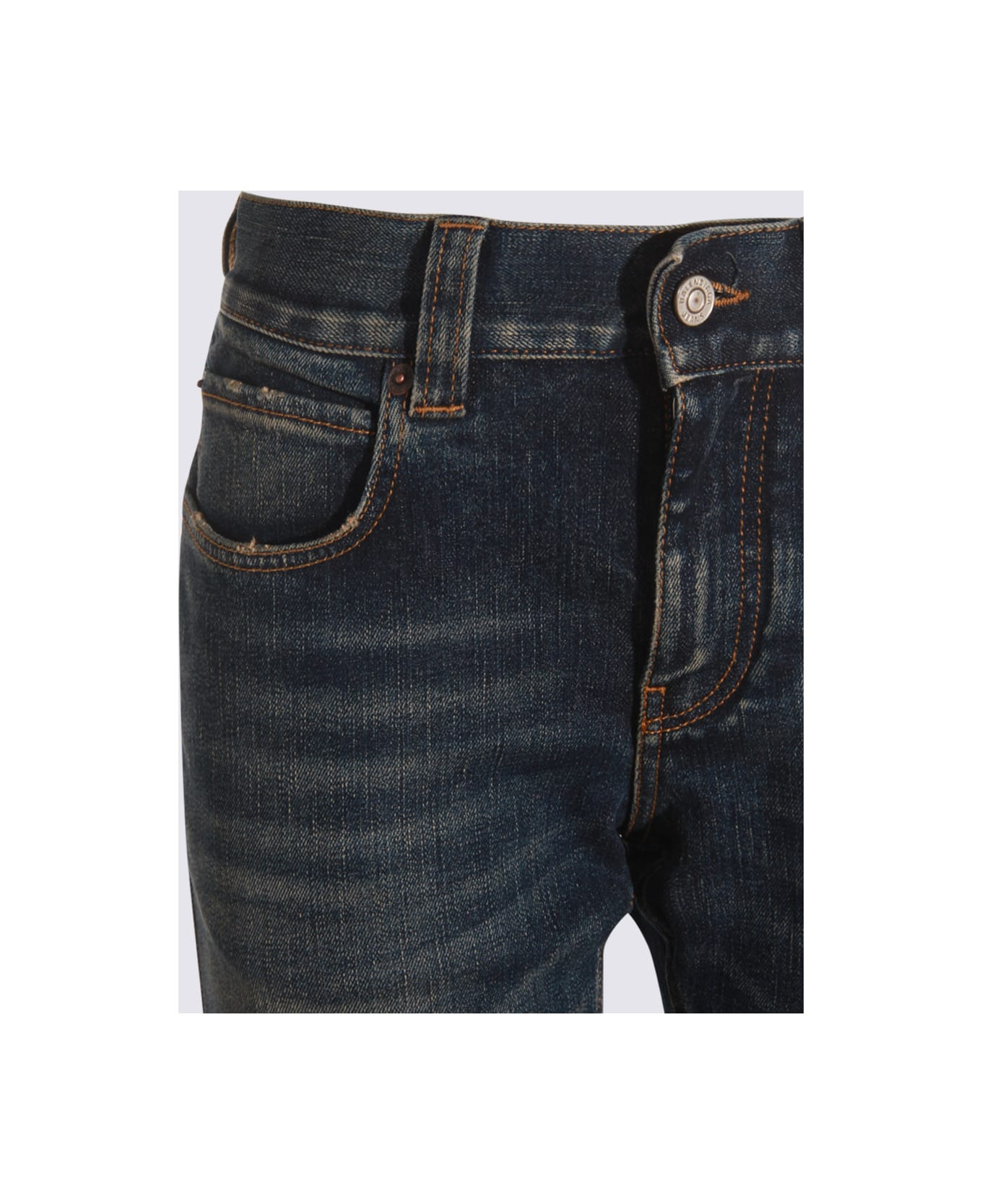 Blue Cotton Bootcut Jeans - 3
