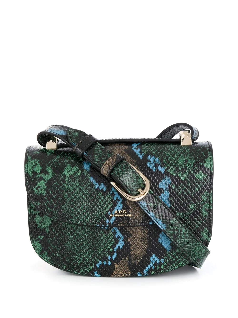 embossed snakeskin effect satchel bag - 1