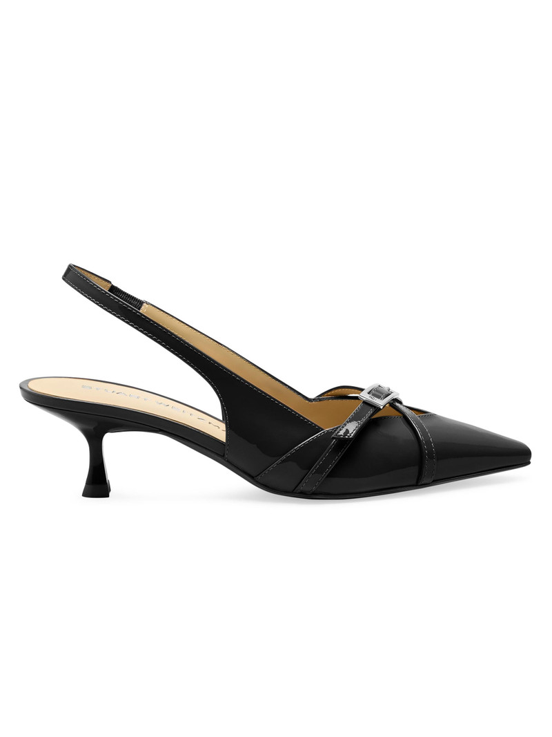 Women's Georgie 50MM Patent Leather Slingback Pumps - Black 1