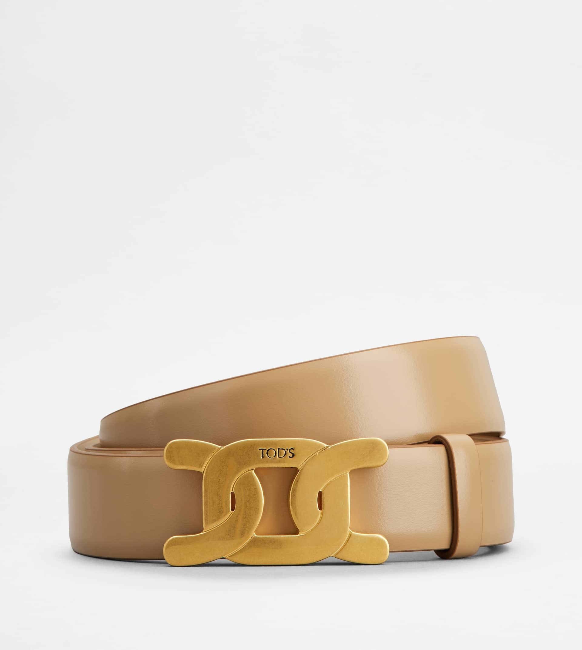 KATE REVERSIBLE BELT IN LEATHER - BEIGE - 1