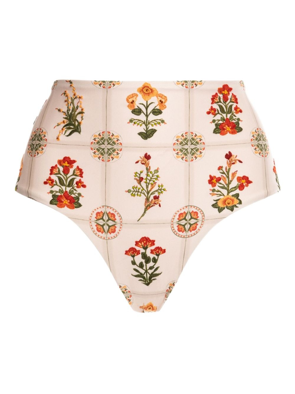 Magenta Canna floral-print high-waist bikini bottoms - 1