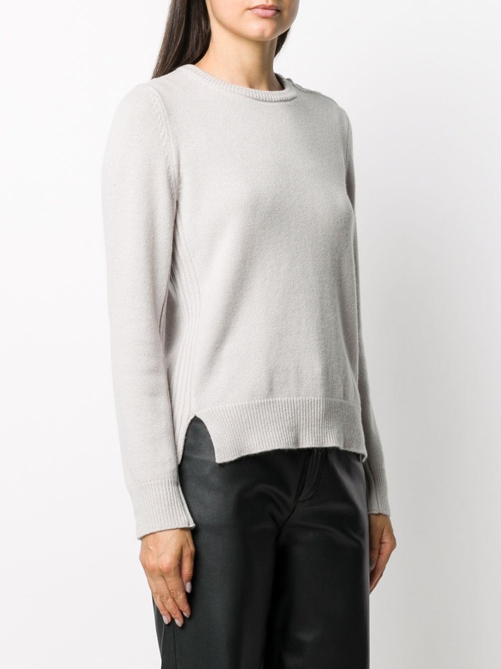 ribbed edge crew neck jumper  - 3