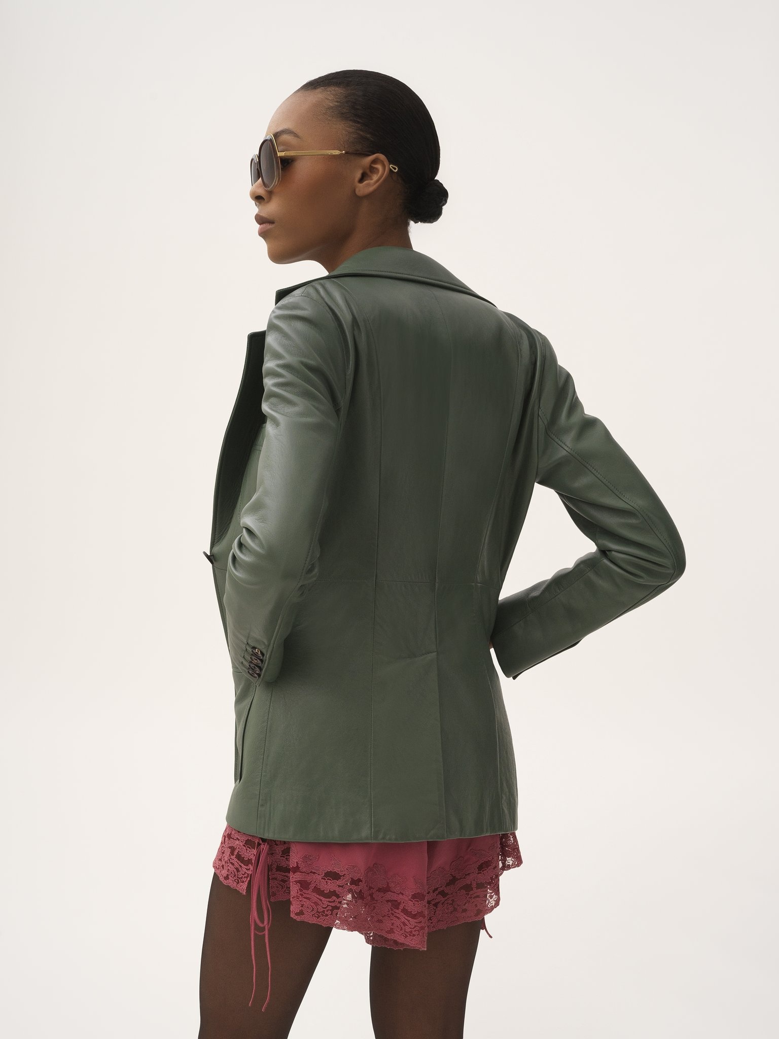 TAILORED JACKET IN LEATHER - 5