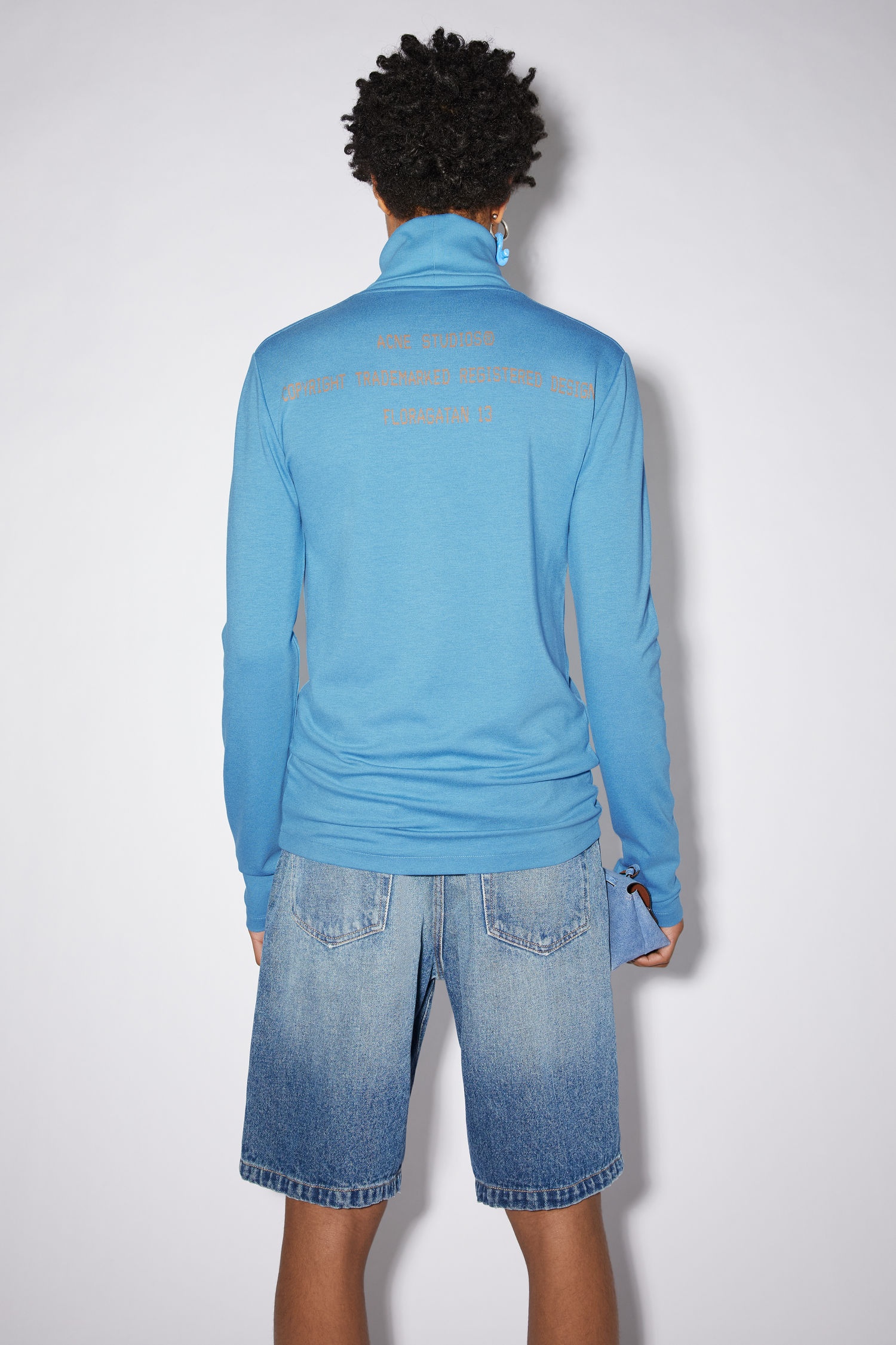 Turtleneck t-shirt - Aqua blue - 3