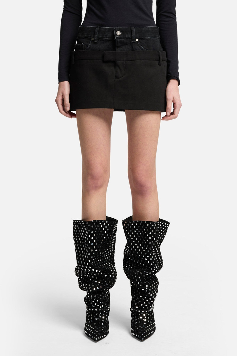 Double Waist Skirt in Black 3