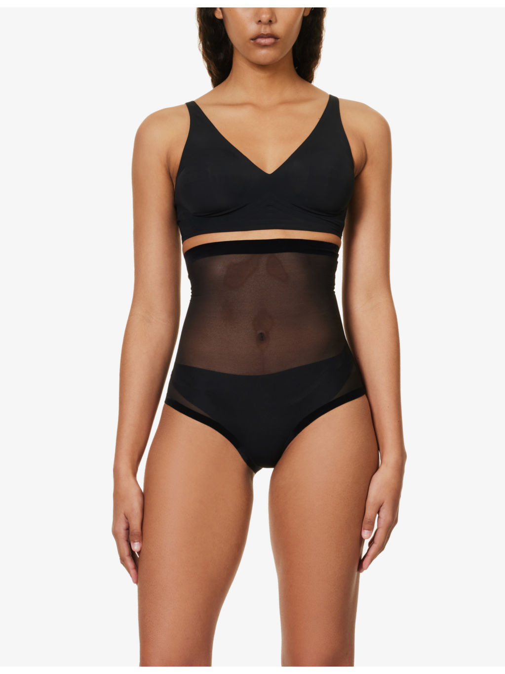 High-rise stretch-tulle briefs - 2
