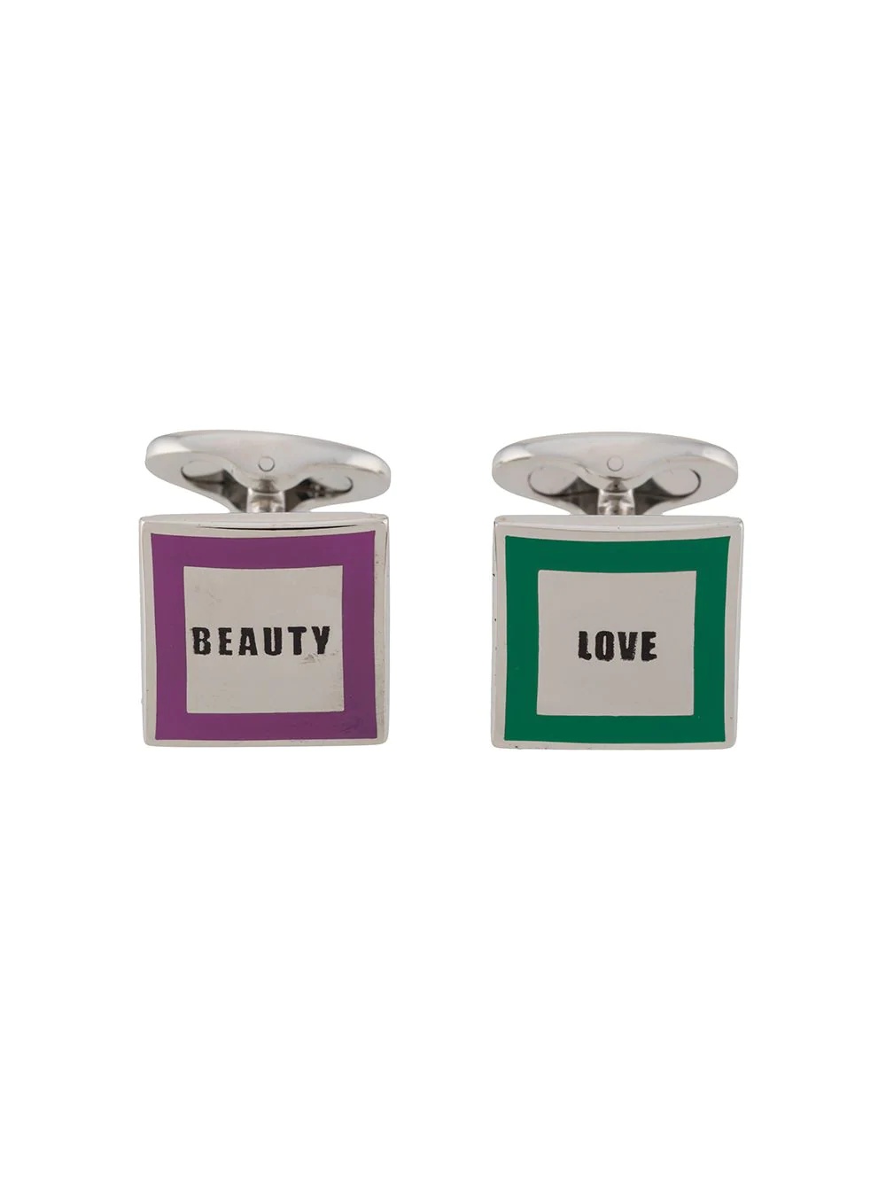 enamelled slogan cufflinks - 1