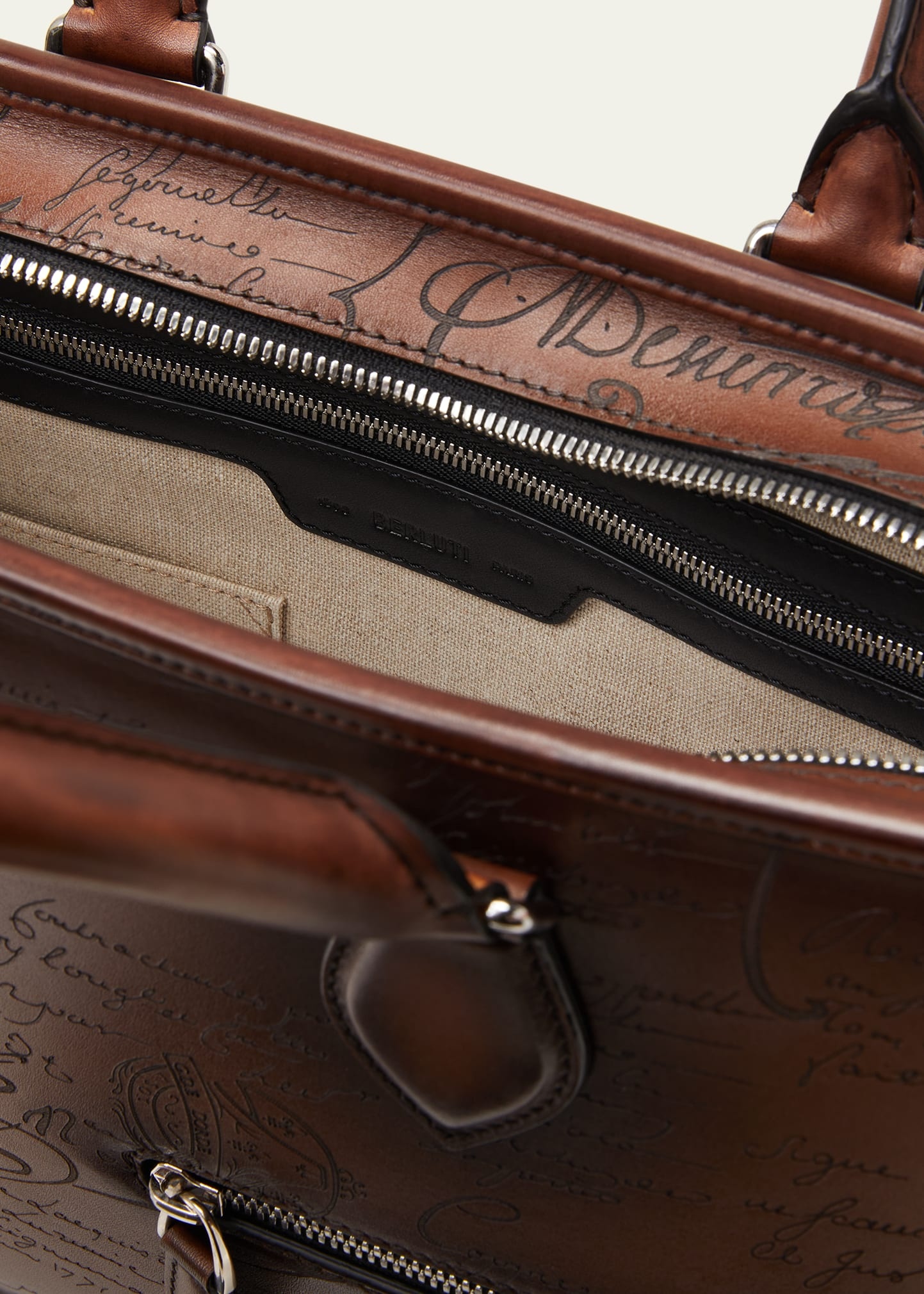 Men's Un Jour Mini Scritto Leather Briefcase - 4