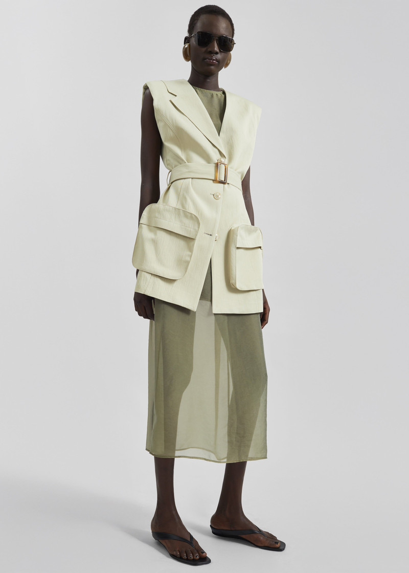 Corindi Sheer Organza Dress - Olive 4