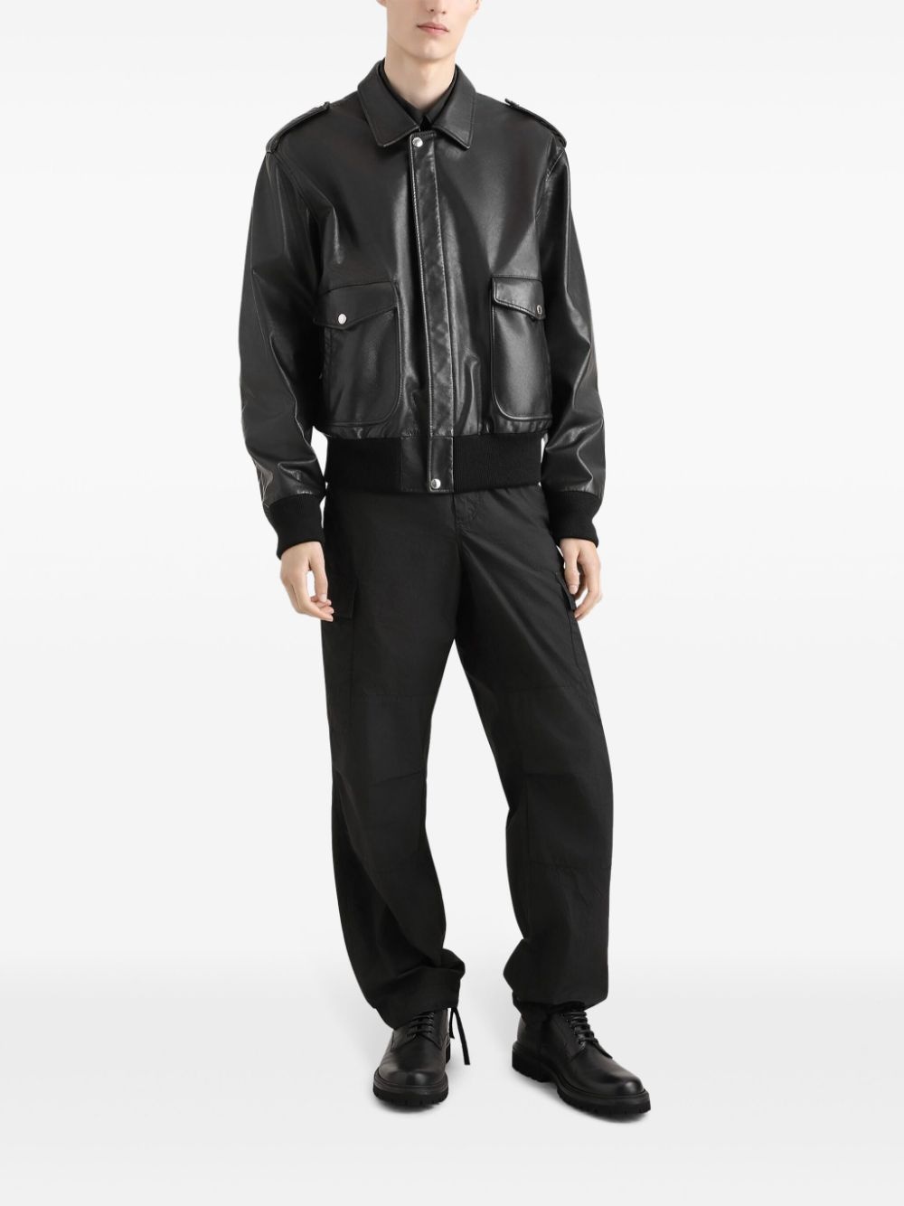 high-waisted cargo trousers - 2