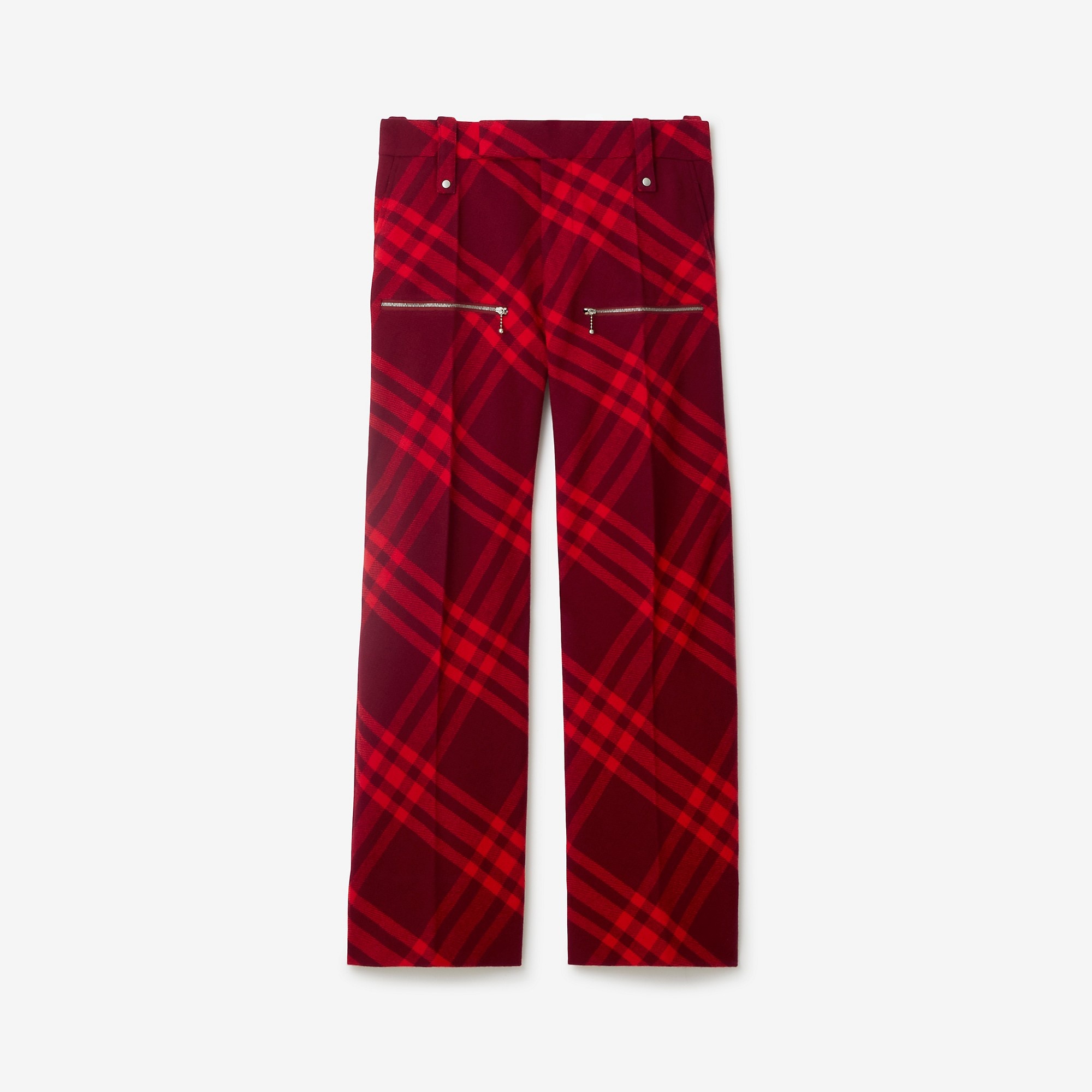 Check Wool Trousers - 1