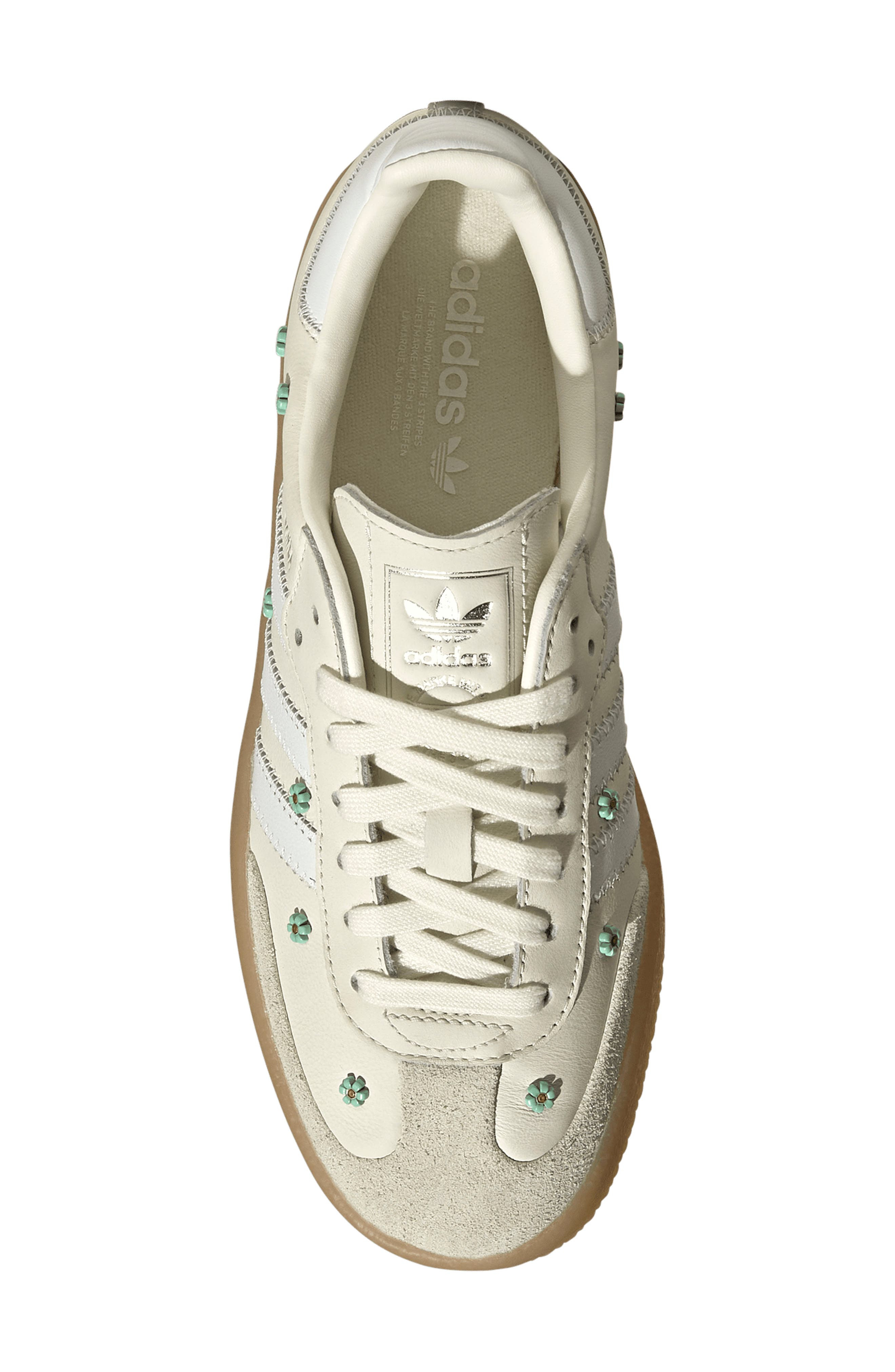 adidas Sambae Sneaker in Off White/White/Clear Mint at Nordstrom - 4