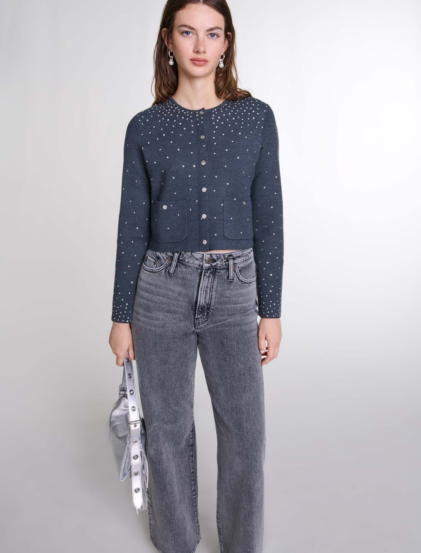 Knitted jumper with rhinestones - 5