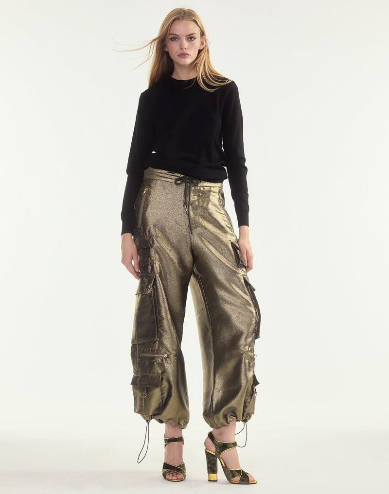 CYNTHIA ROWLEY Metallic Cargo Pants outlook