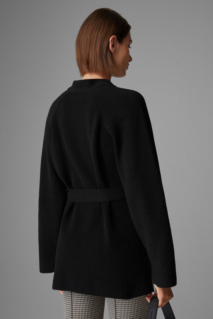 Roxana Leather cardigan in Black - 3