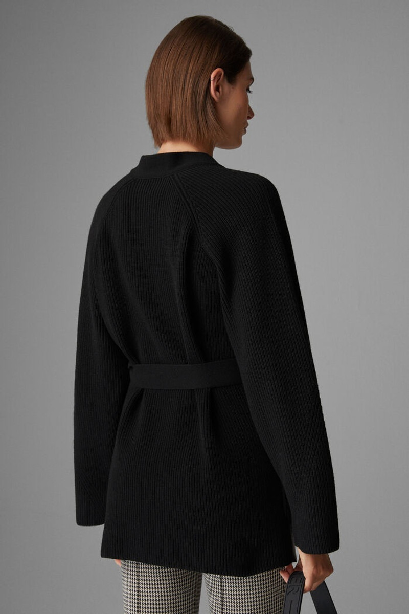 Roxana Leather cardigan in Black 3