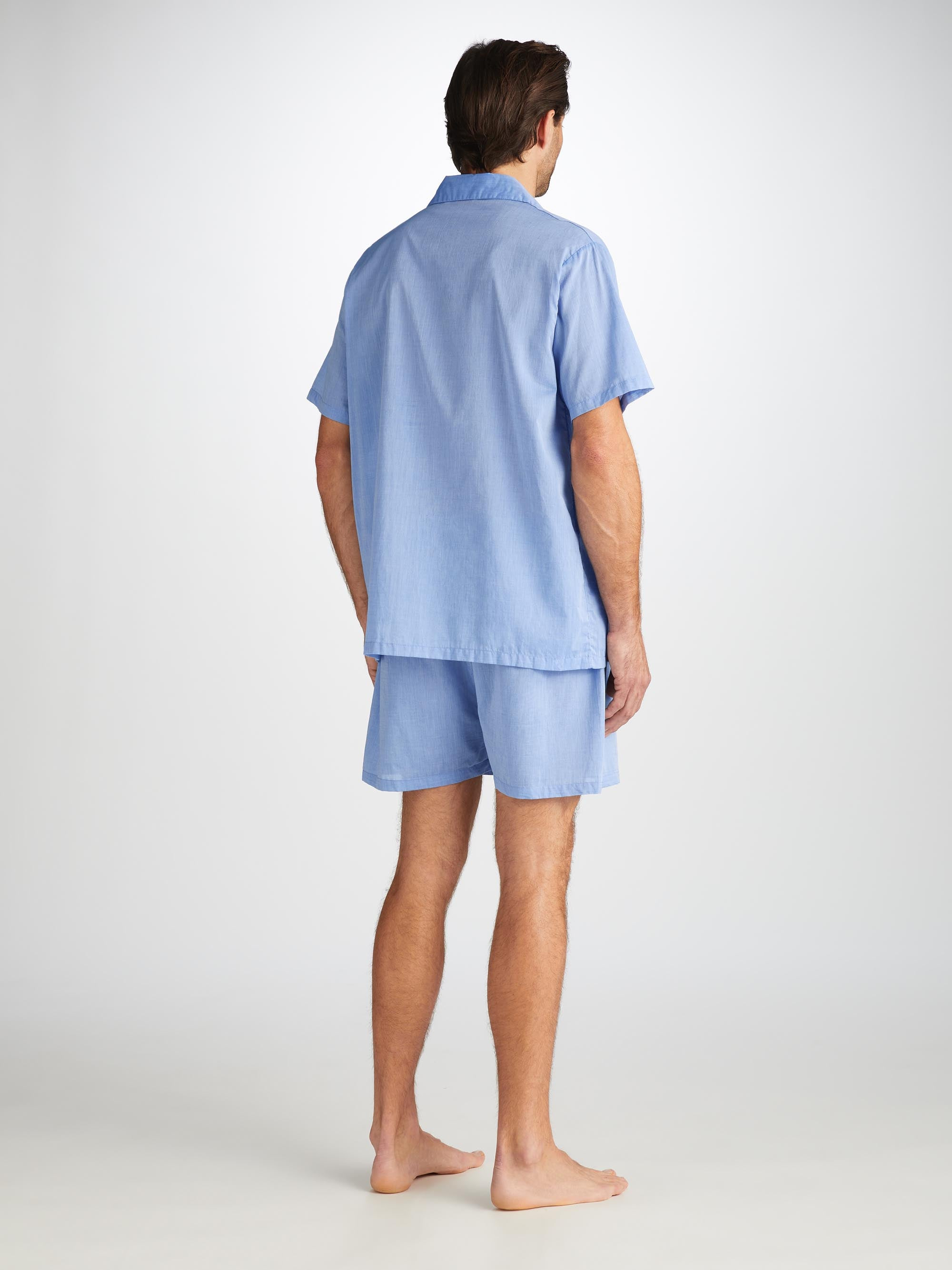 Men's Short Pyjamas Amalfi Cotton Batiste Blue - 4