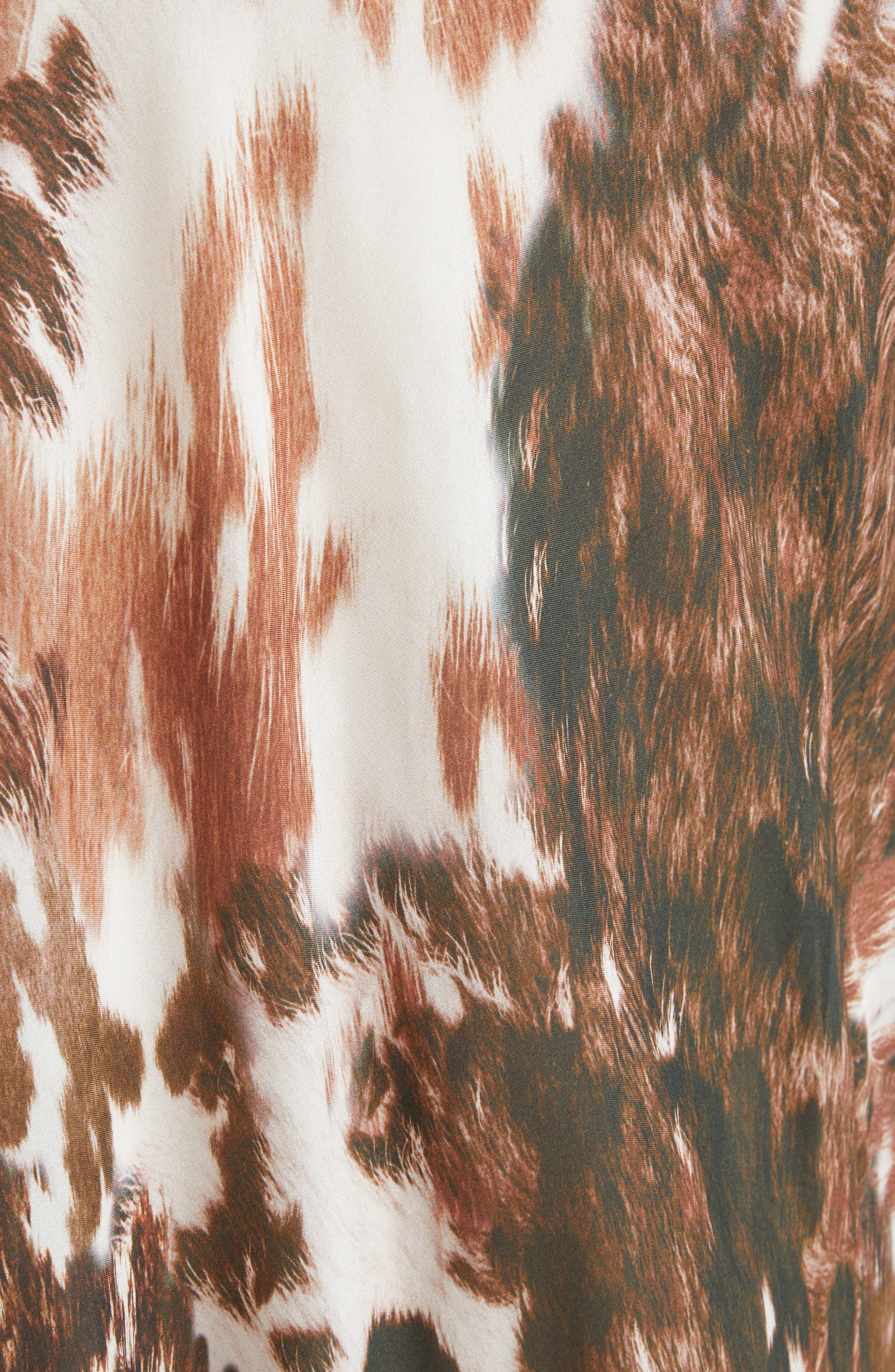 L'AGENCE Susanna Lace Bust Silk Slipdress in Multi Cow Print at Nordstrom - 6