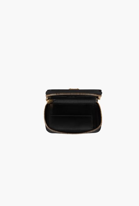 Black and white leather 1945 coin pouch with leather panels - 3