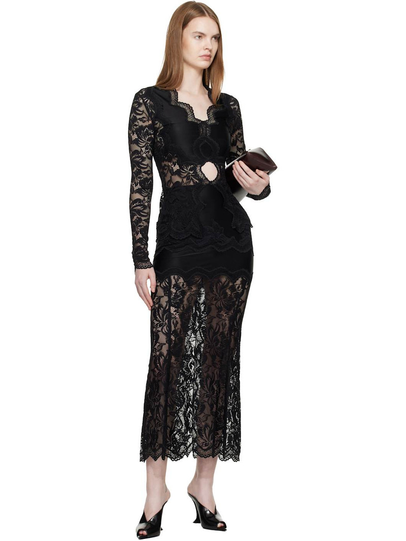 rabanne Black Lace Midi Skirt outlook