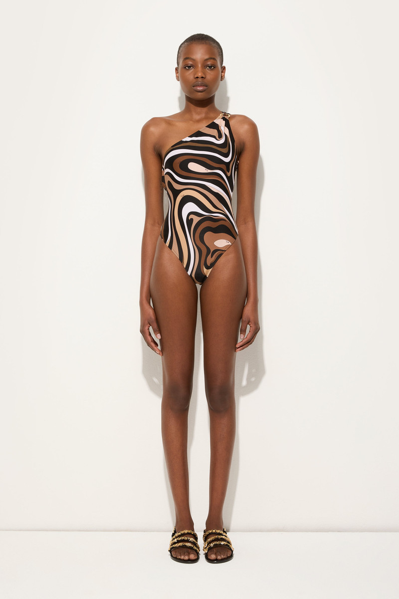 PUCCI MARMO PRINT ONE-SHOULDER SWIMSUIT outlook