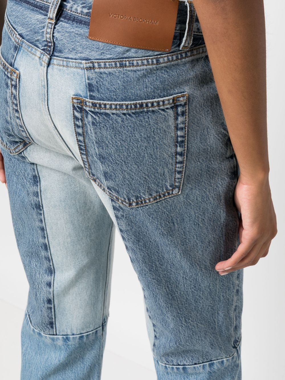 straight-leg patchwork jeans - 5