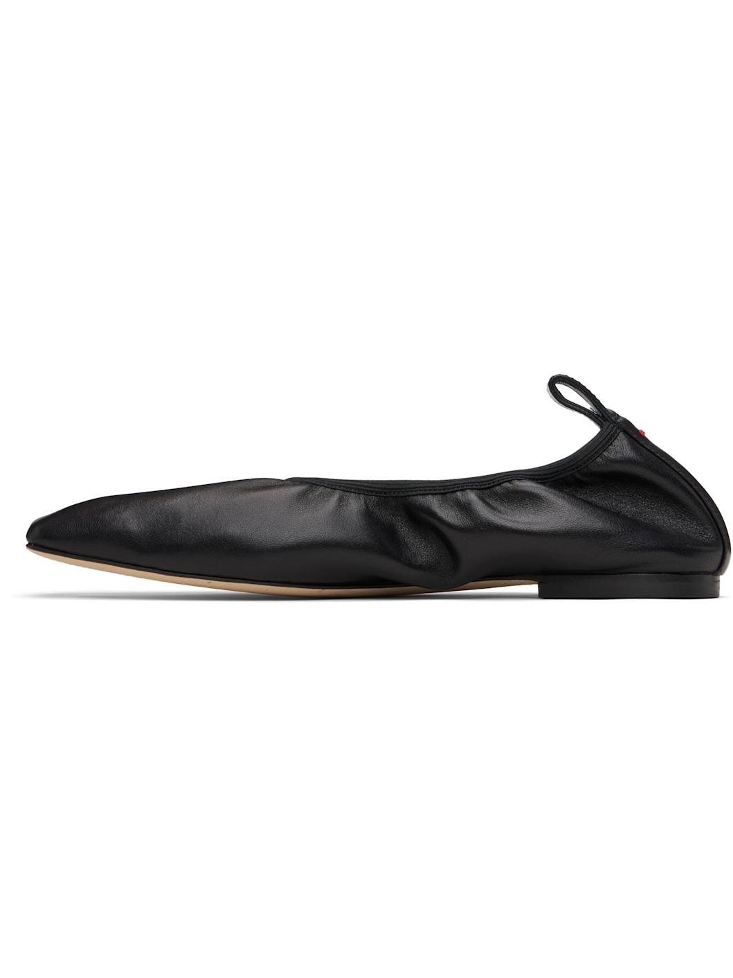 Black Nomi Ruched Ballerina Flats - 3