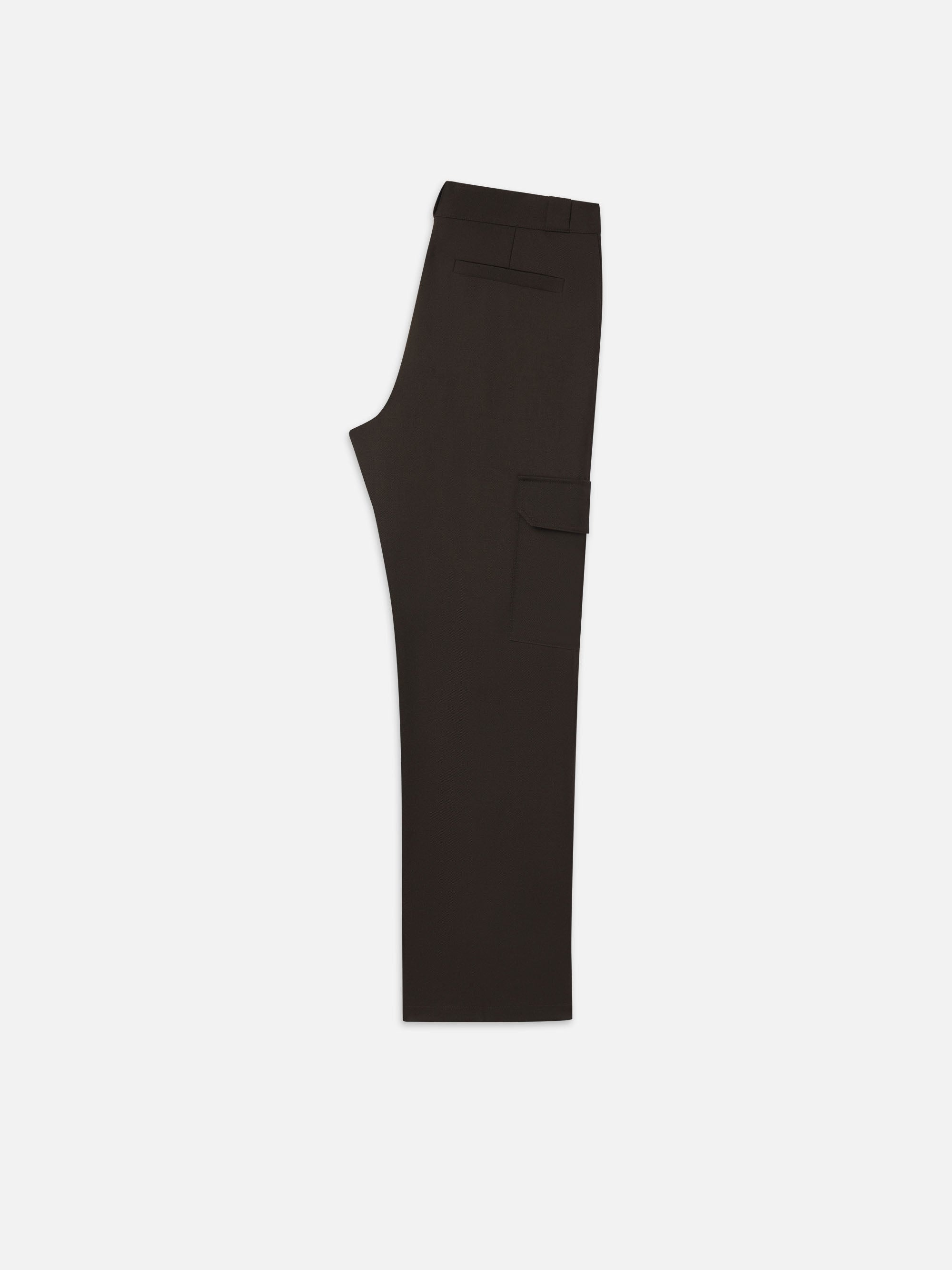 Wool Cargo Pant Trousers in Dark Taupe - 4