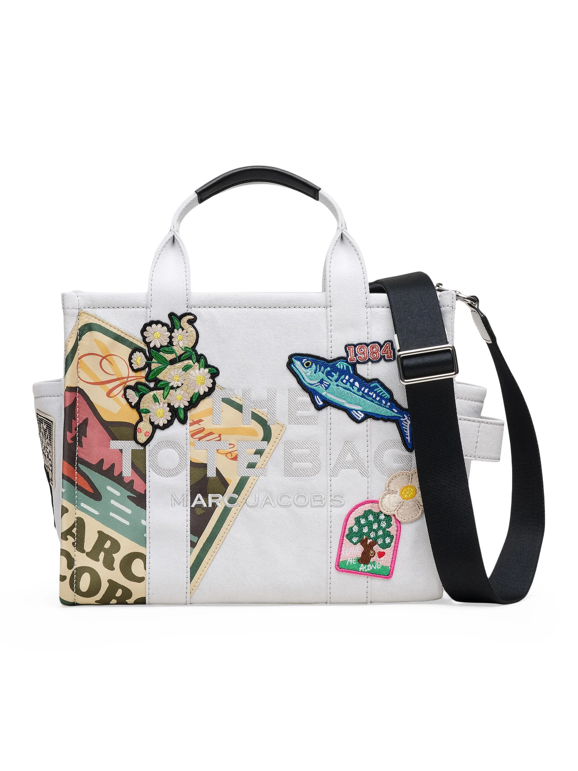 Women's The Camp Patchwork Denim Medium Tote Bag - Light Wash - 1